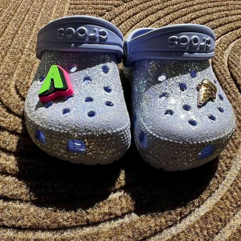 Kid Toddler Purple Glitter Clog Play Shoe Comfort Washable C8‎ Y2K